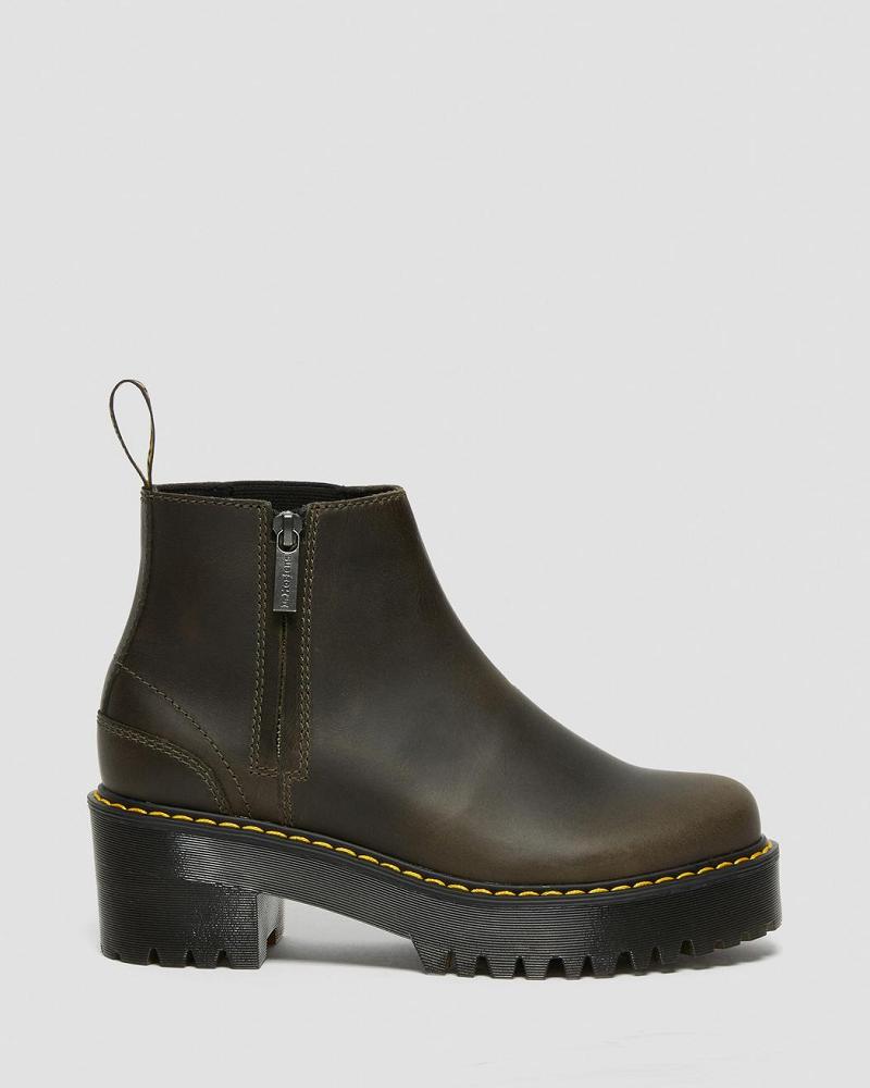 Brown Women's Dr Martens Rometty Leather Ankle Boots | CA 66NWY